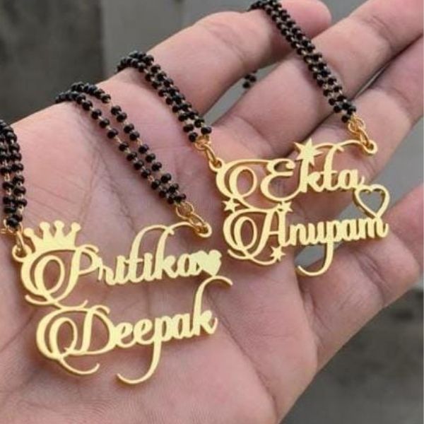 Name plate deals mangalsutra